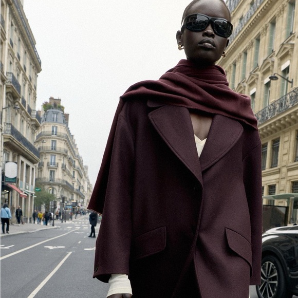 Zara Women's Deep Burgundy Trench Coat - Picture 1 of 12